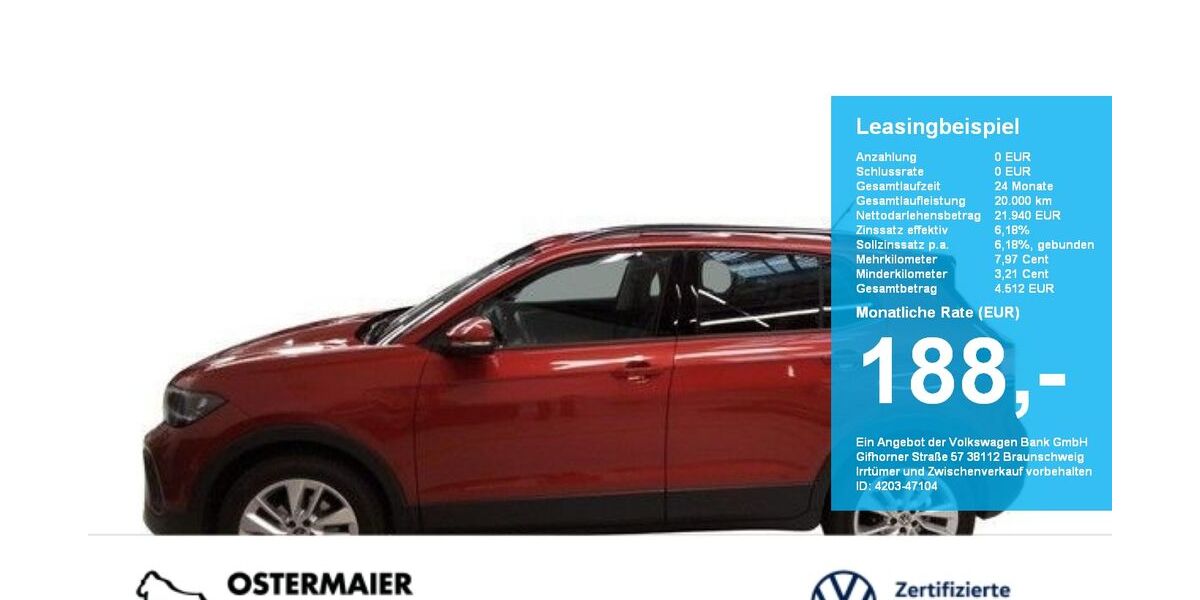 VW T-Cross 4.675 km 21.940 &euro; Vilsbiburg 84137