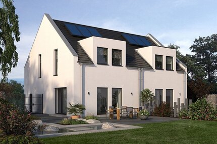 Modernes Doppelhaus mit markanter Fassade und flexibler Raumplanung - Haus Kumhausen | Angebot:27594621