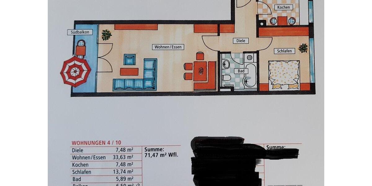 Etagenwohnung Dingolfing - 2 Zimmer, 71 m&sup2;, 850&euro; | Angebot:27605159