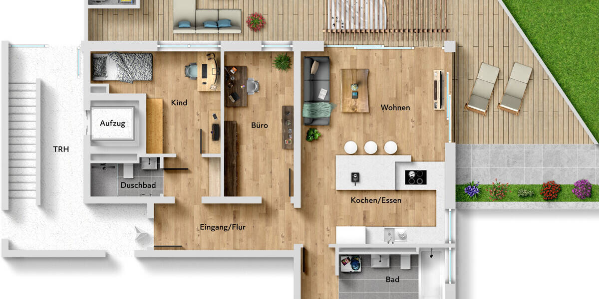 Etagenwohnung Landshut Schönbrunn - 4 Zimmer, 103 m&sup2;, 650.000&euro; | Angebot:26388613