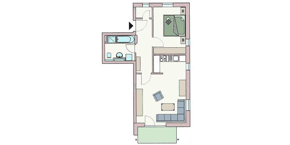Etagenwohnung Vilsbiburg - 2 Zimmer, 56 m&sup2;, 550&euro; | Angebot:25713553