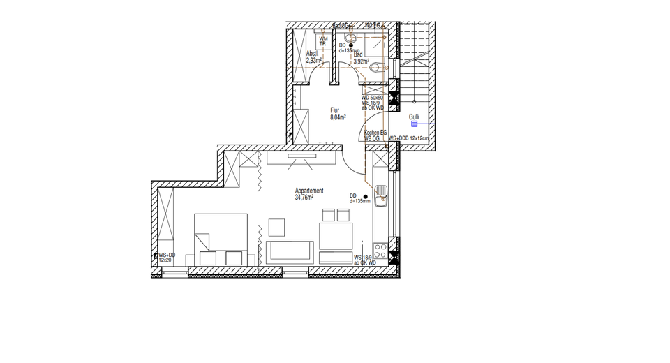 Etagenwohnung Vilsheim - 1 Zimmer, 50 m&sup2;, 540&euro; | Angebot:24953193