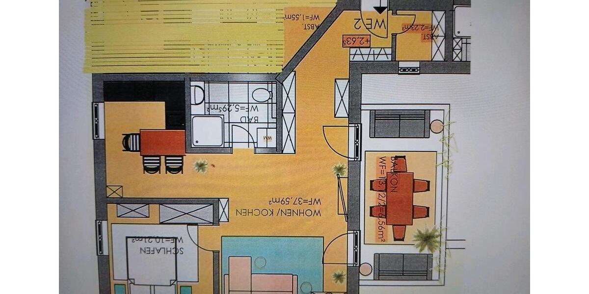 Dachgeschoßwohnung Altdorf - 2 Zimmer, 54 m&sup2;, 1.050&euro; | Angebot:26648198