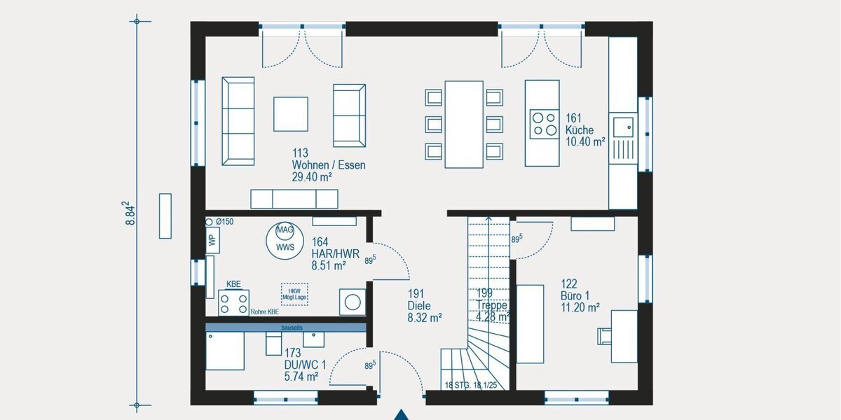 Freistehendes Einfamilienhaus: Individuell geplantes Wohnen mit fünf Zimmern - Einfamilienhaus Baierbach | Angebot:27594624