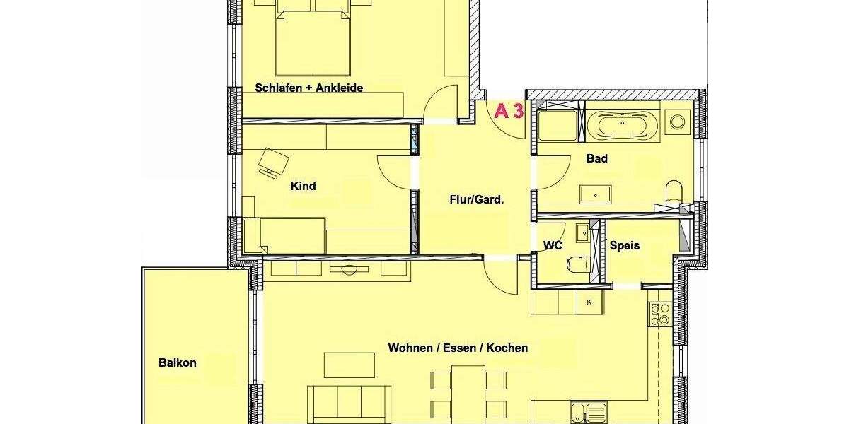 Etagenwohnung Landshut Schönbrunn - 3 Zimmer, 93 m&sup2;, 494.500&euro; | Angebot:25801976