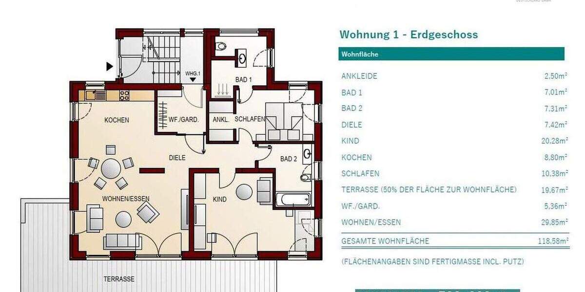 Etagenwohnung Landshut West - 3 Zimmer, 111 m&sup2;, 645.875&euro; | Angebot:25751164