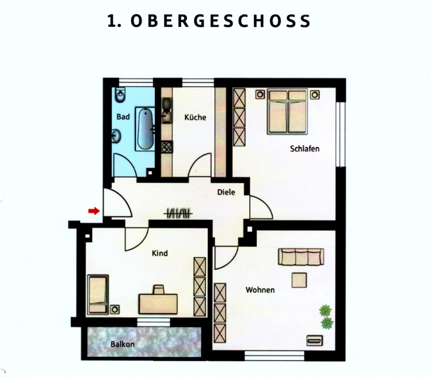 Provisionsfrei* Zentrale 3-Zimmerwohnung in solider Wohnanlage mit Balkon und Garage - Etagenwohnung Landshut Auloh | Angebot:26988349