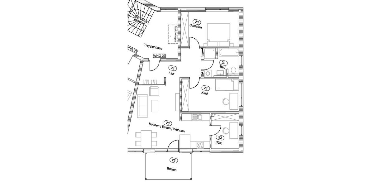 Etagenwohnung Mengkofen - 4 Zimmer, 88 m&sup2;, 915&euro; | Angebot:26533456