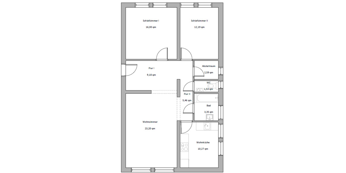 Etagenwohnung Vilsbiburg - 3 Zimmer, 84 m&sup2;, 930&euro; | Angebot:24551272