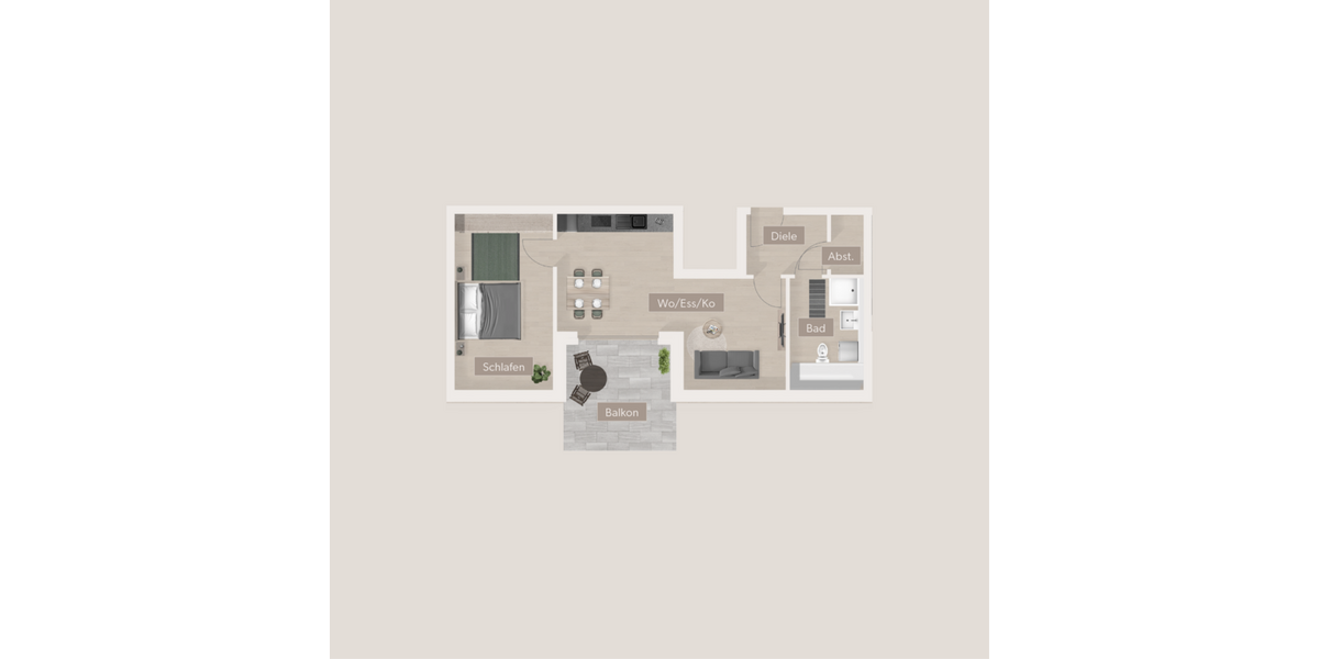 Etagenwohnung Furth - 2 Zimmer, 52 m&sup2;, 302.180&euro; | Angebot:25870460