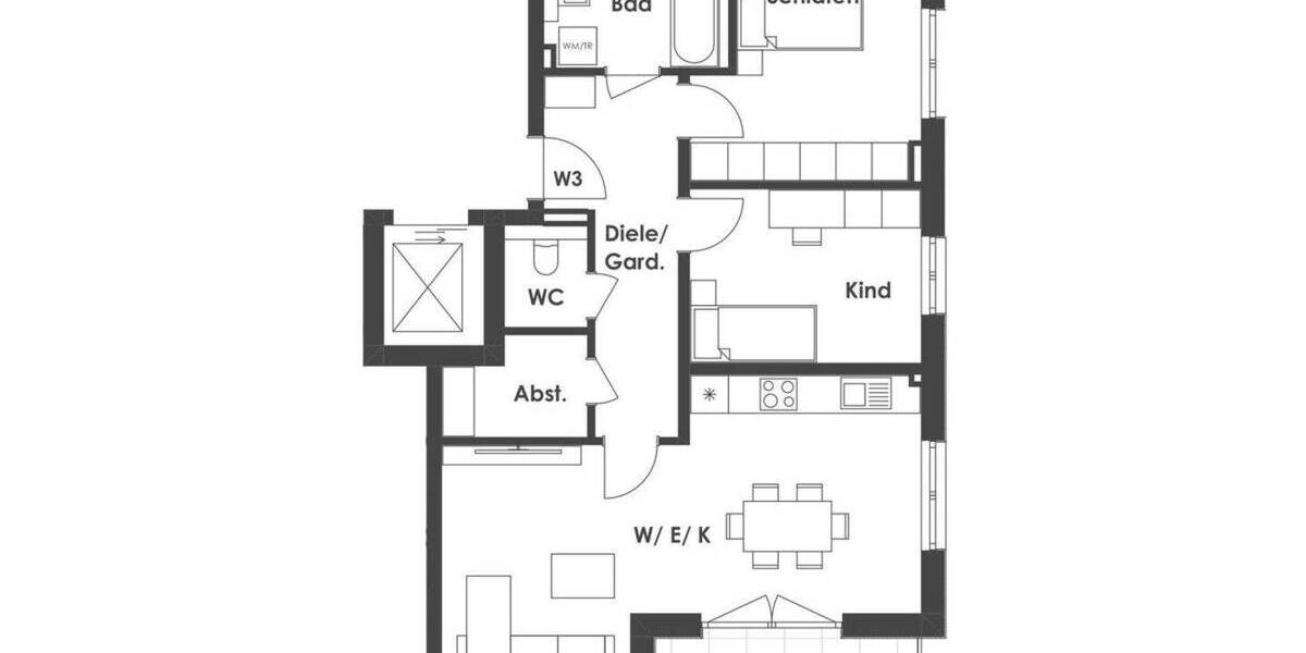 Etagenwohnung Landshut West - 3 Zimmer, 81 m&sup2;, 611.925&euro; | Angebot:25674128