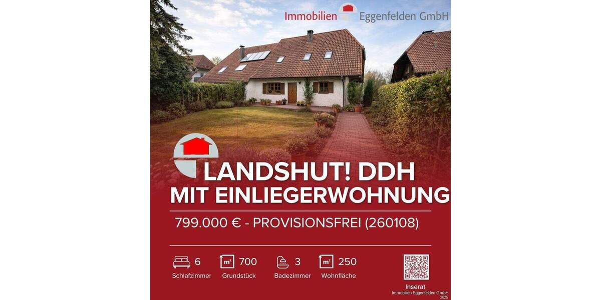 Doppelhaushälfte Landshut Berg - 6 Zimmer, 250 m&sup2;, 799.000&euro; | Angebot:25769453