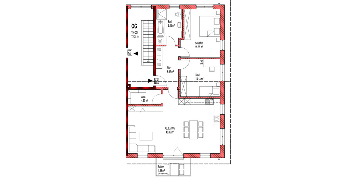 Etagenwohnung Dingolfing - 3.5 Zimmer, 99 m&sup2;, 1.150&euro; | Angebot:25860462