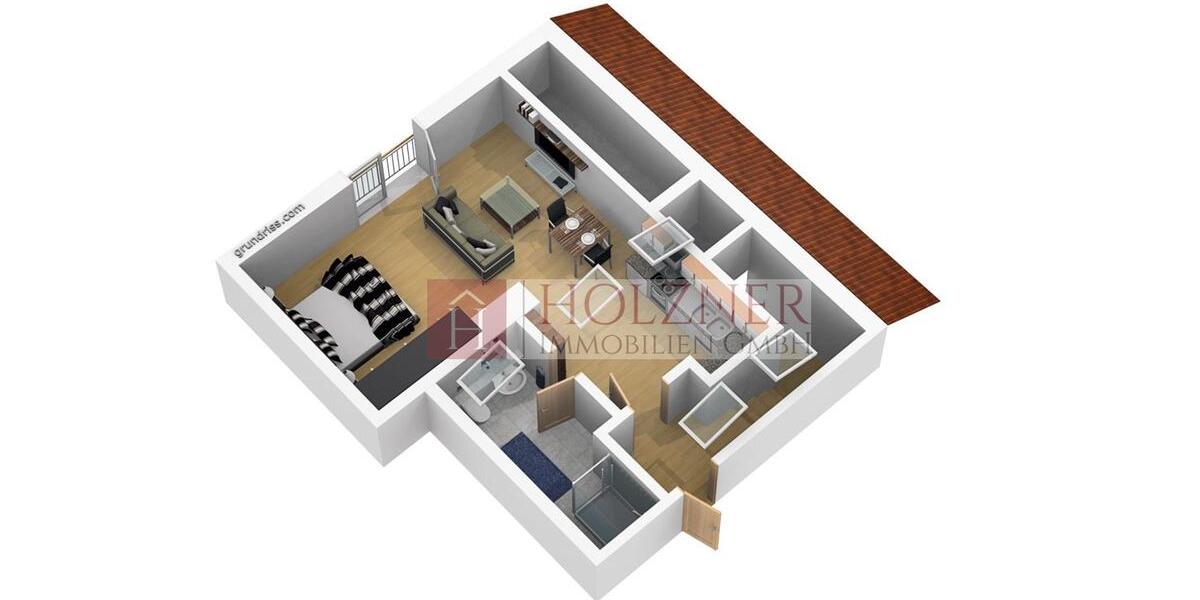 Dachgeschoßwohnung Gerzen - 1 Zimmer, 30 m&sup2;, 340&euro; | Angebot:25827623