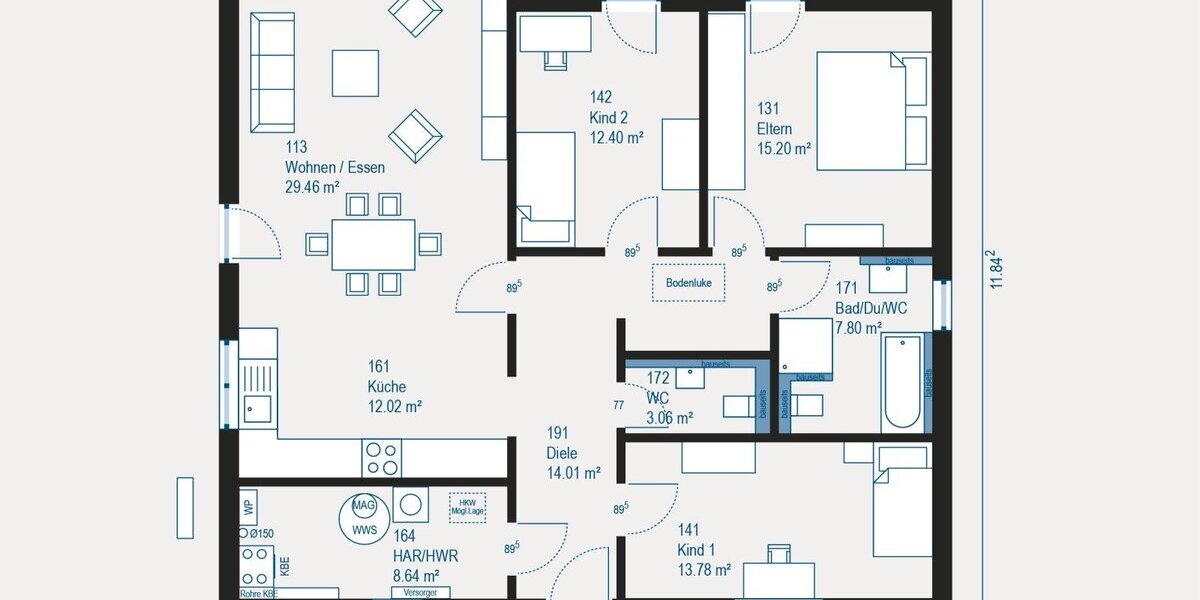 Lifetime 4 - Ihr Familienbungalow mit flexibler Gestaltung - Bungalow Neufahrn in Niederbayern | Angebot:27459166