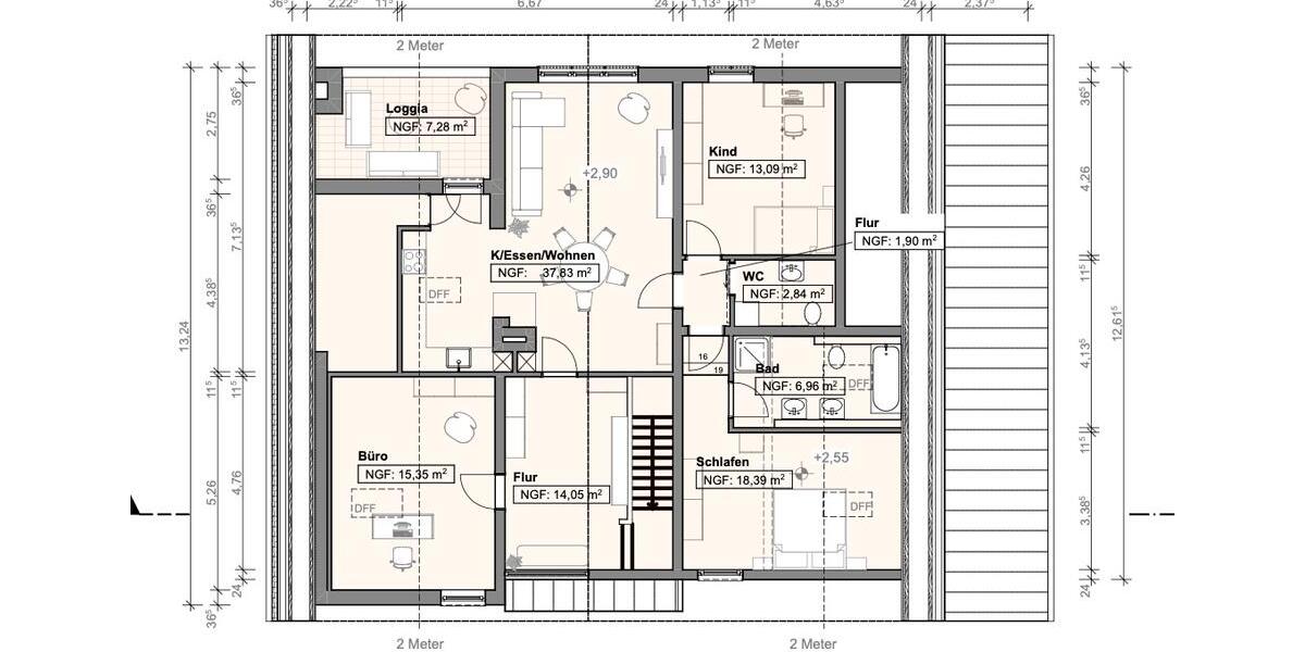 Etagenwohnung Kumhausen - 4 Zimmer, 118 m&sup2;, 1.370&euro; | Angebot:26614904