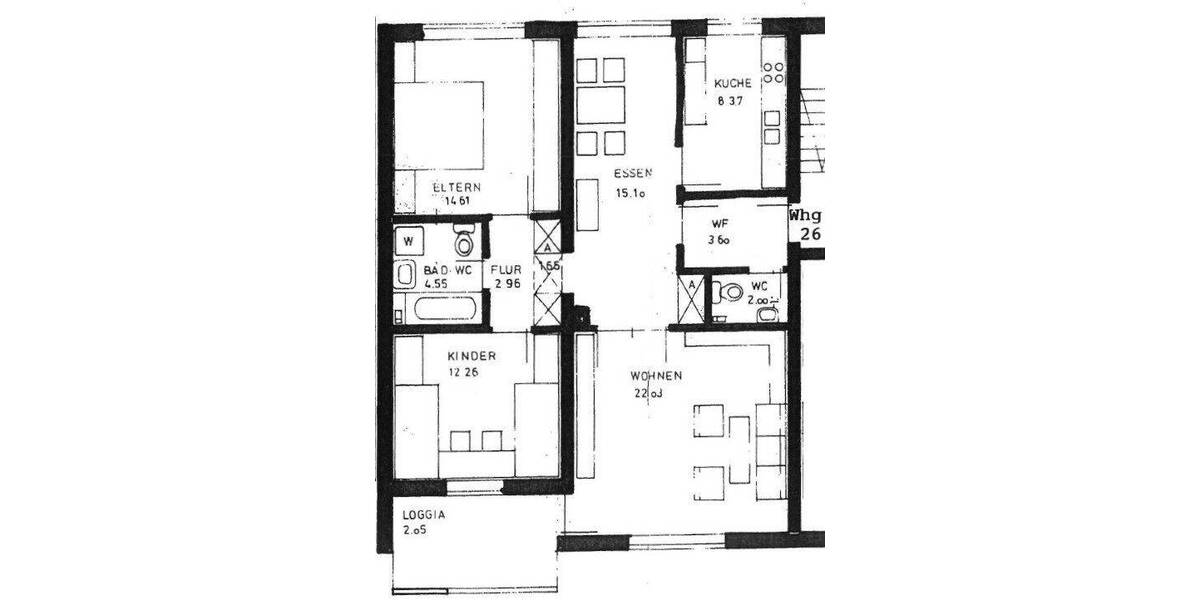 Etagenwohnung Landshut Nikola - 3 Zimmer, 86 m&sup2;, 299.000&euro; | Angebot:26819802