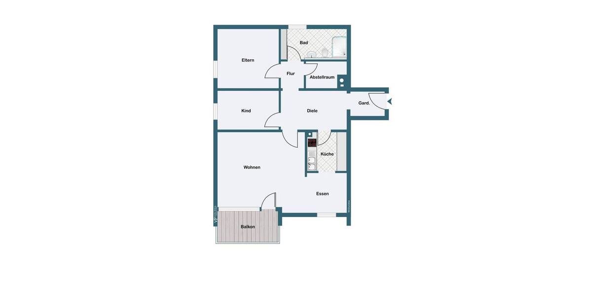 Etagenwohnung Landshut Nikola - 4 Zimmer, 86 m&sup2;, 449.000&euro; | Angebot:26205283