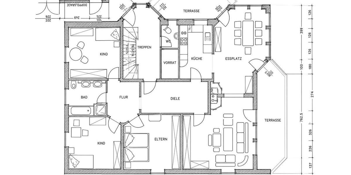 Erdgeschoßwohnung Essenbach - 5 Zimmer, 150 m&sup2;, 1.430&euro; | Angebot:26591666