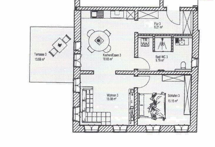 Etagenwohnung Niederaichbach - 2 Zimmer, 73 m&sup2;, 970&euro; | Angebot:25857662