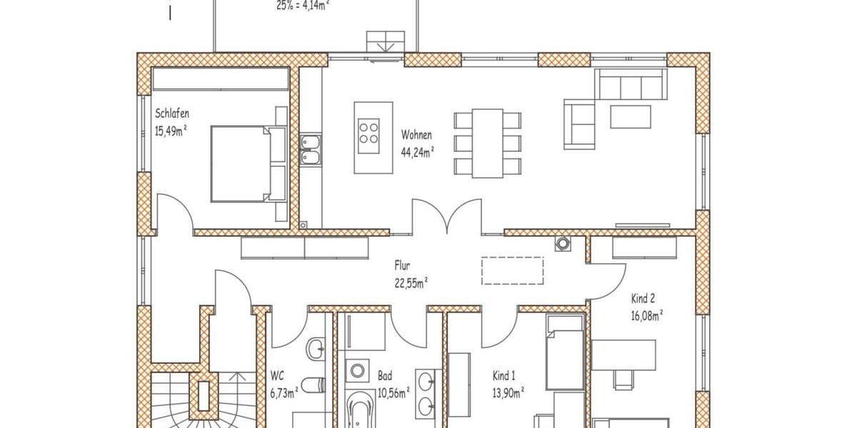 Etagenwohnung Ergolding - 4 Zimmer, 130 m&sup2;, 2.150&euro; | Angebot:26560529