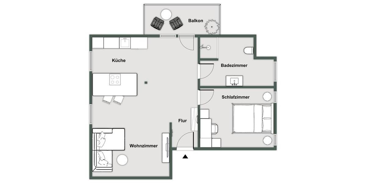 Dachgeschoßwohnung Langenbach - 2 Zimmer, 62 m&sup2;, 1.290&euro; | Angebot:25647235