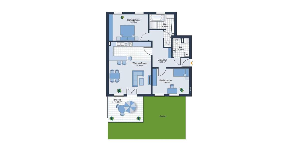 Etagenwohnung Landshut Berg - 3 Zimmer, 86 m&sup2;, 1.460&euro; | Angebot:25707282