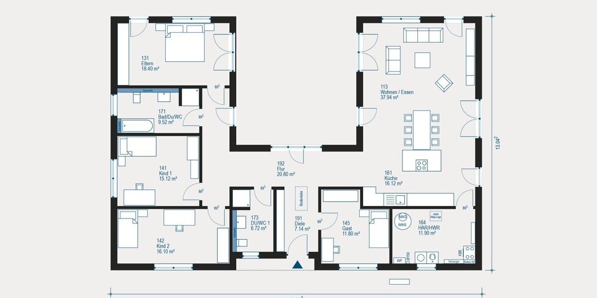 Bungalow Lifetime 8: Ihr individuelles Zuhause in moderner U-Form - Bungalow Bruckberg | Angebot:27459165
