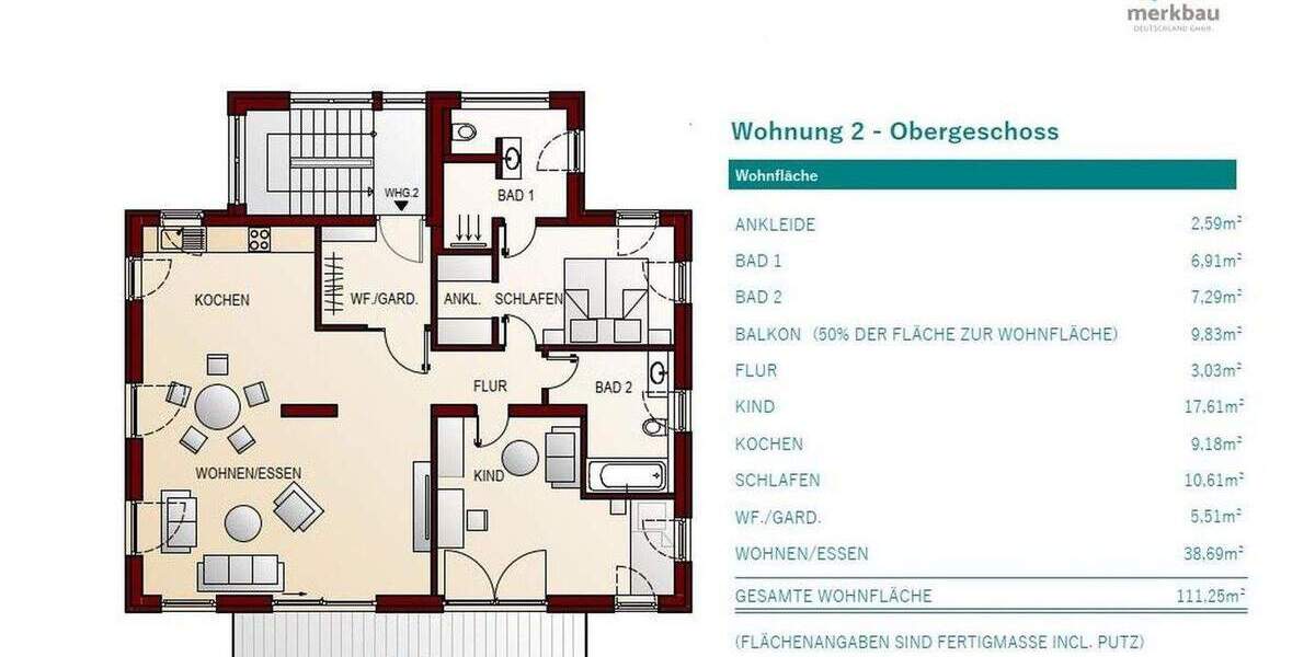 Etagenwohnung Landshut West - 3 Zimmer, 111 m&sup2;, 645.875&euro; | Angebot:25751164