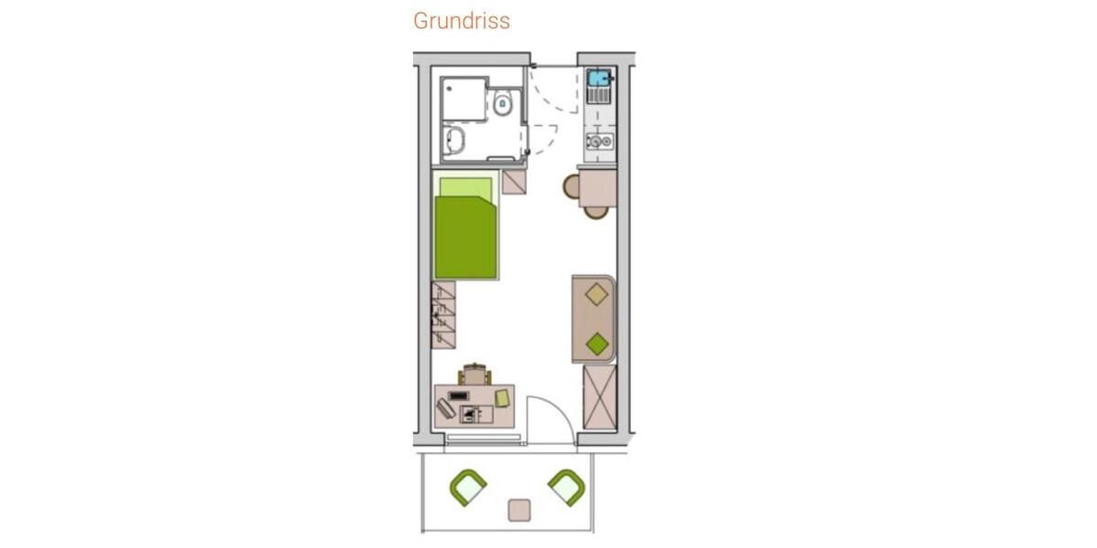 Etagenwohnung Kumhausen - 1 Zimmer, 26 m&sup2;, 490&euro; | Angebot:26002730