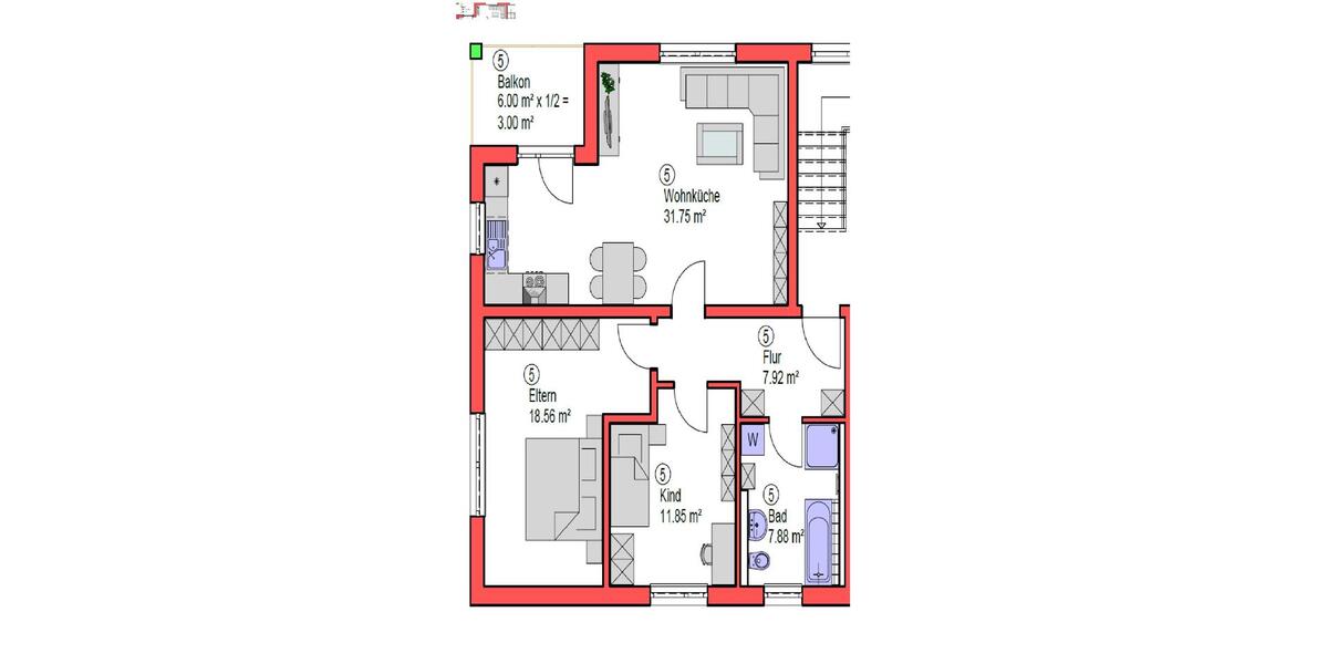 Etagenwohnung Ergoldsbach Langenhettenbach - 3 Zimmer, 81 m&sup2;, 720&euro; | Angebot:27601878