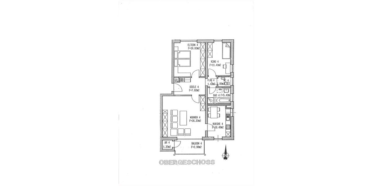 Etagenwohnung Nandlstadt - 3 Zimmer, 85 m&sup2;, 320.000&euro; | Angebot:26965479