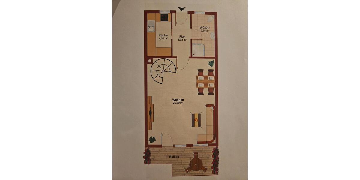 Maisonettenwohnung Taufkirchen (Vils) - 2 Zimmer, 60 m&sup2;, 950&euro; | Angebot:25948000