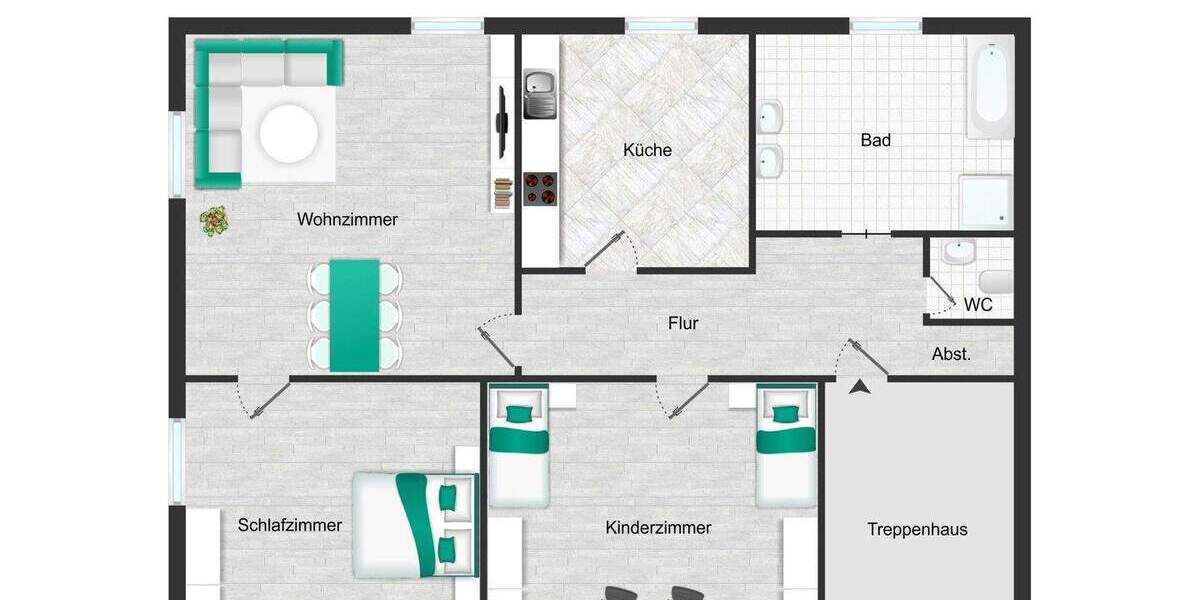 Etagenwohnung Buchbach - 3 Zimmer, 85 m&sup2;, 730&euro; | Angebot:25692688