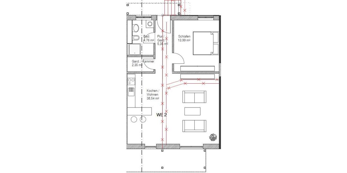 Erdgeschoßwohnung Fraunberg - 2 Zimmer, 65 m&sup2;, 780&euro; | Angebot:26587901